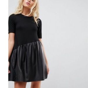 ASOS Faux leather mini smock dress